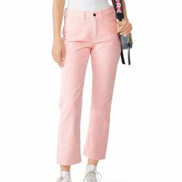 M.i.h. Jeans Pink Daily Drop Cord Crop Straight Leg Pant Size 31 - Picture 3 of 11